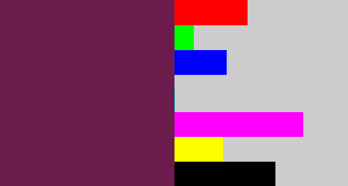 Hex color #6b1c4d - grape purple