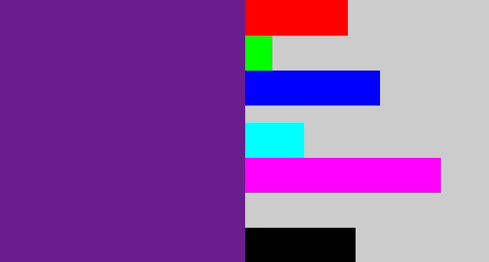 Hex color #6b1c8d - purple