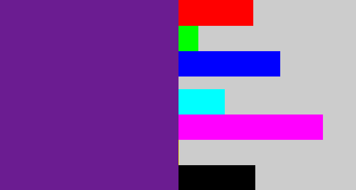 Hex color #6b1c91 - purple