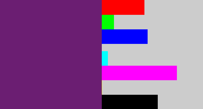 Hex color #6b1e72 - darkish purple