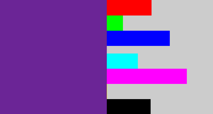 Hex color #6b2596 - purple