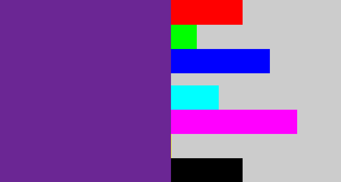 Hex color #6b2694 - purple
