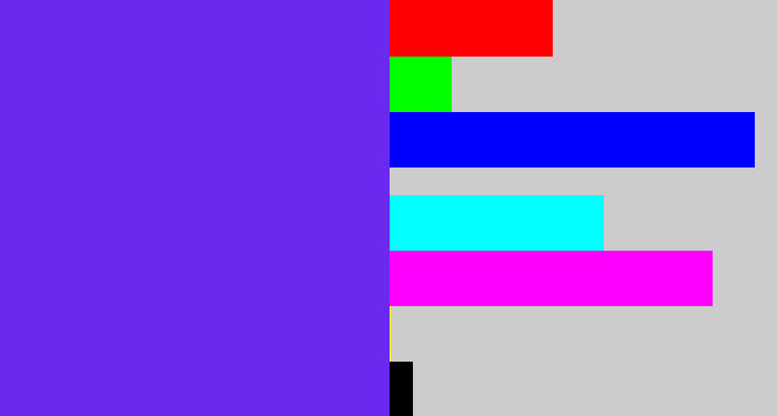 Hex color #6b28ef - purple blue