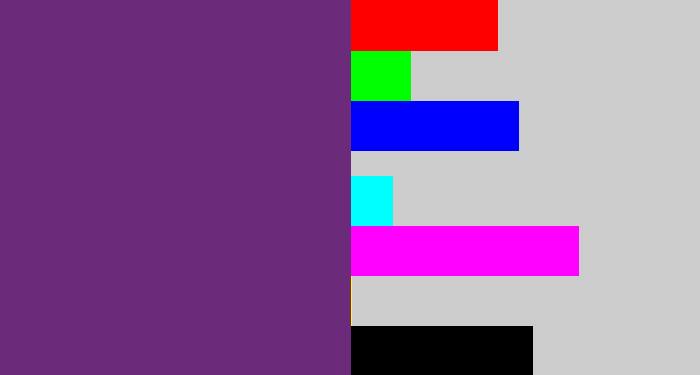 Hex color #6b2b7a - darkish purple