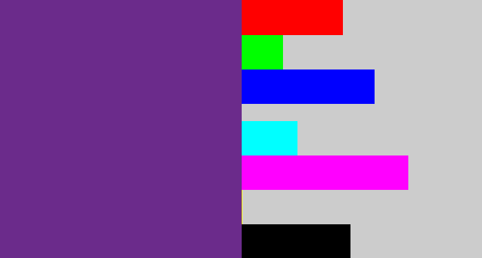 Hex color #6b2b8b - purple