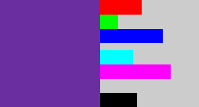 Hex color #6b2ea0 - purple