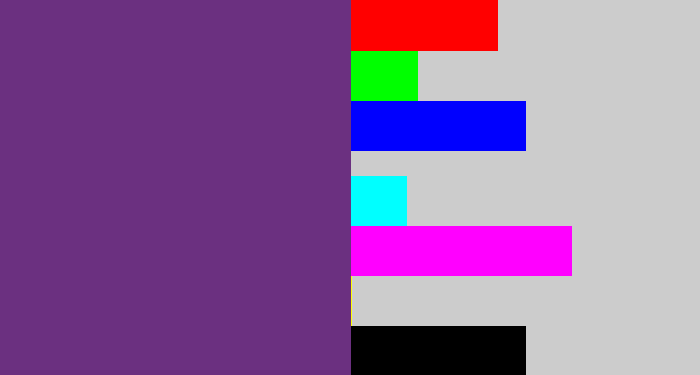 Hex color #6b3080 - darkish purple