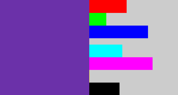 Hex color #6b31a9 - purple