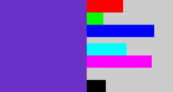 Hex color #6b31c7 - bluey purple
