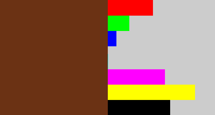 Hex color #6b3214 - brown