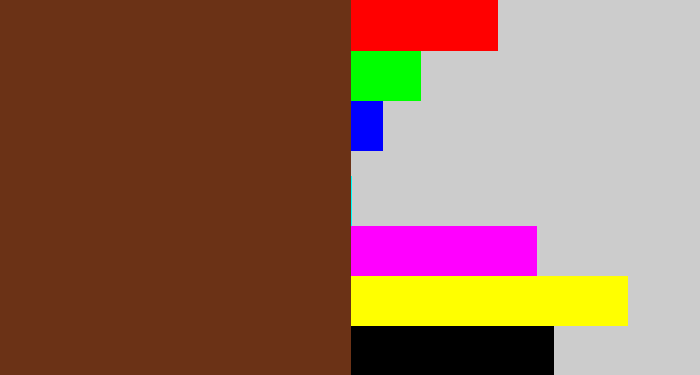 Hex color #6b3216 - brown