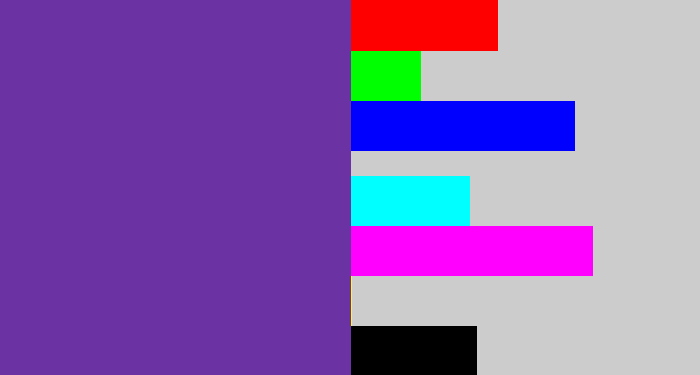 Hex color #6b32a3 - purple