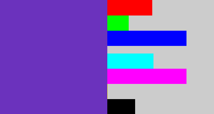 Hex color #6b32bd - bluey purple