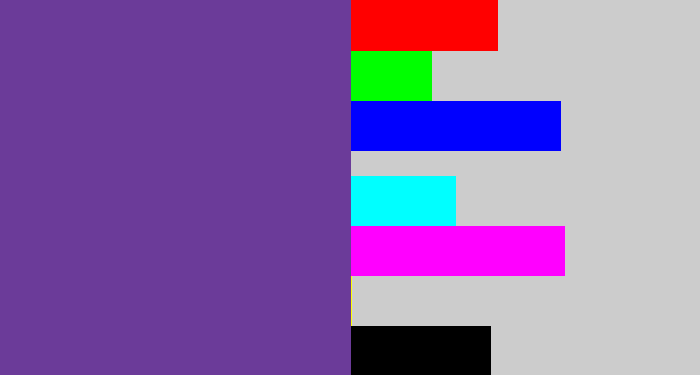 Hex color #6b3b99 - purple