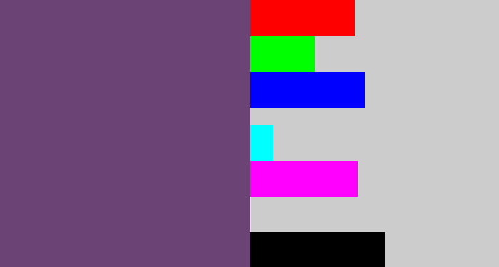 Hex color #6b4375 - dirty purple