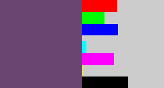 Hex color #6b4571 - dirty purple