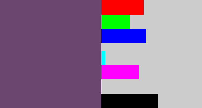 Hex color #6b4770 - dirty purple