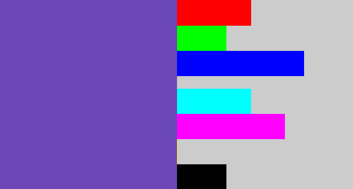 Hex color #6b47b8 - bluey purple