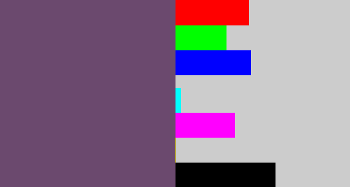 Hex color #6b496e - dirty purple