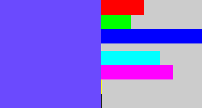 Hex color #6b4afe - purpleish blue