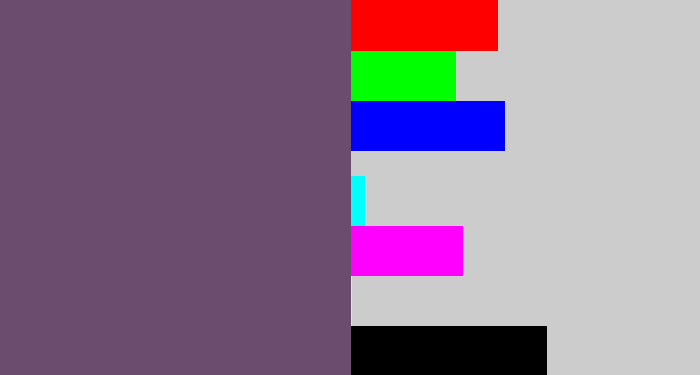 Hex color #6b4c6f - dirty purple