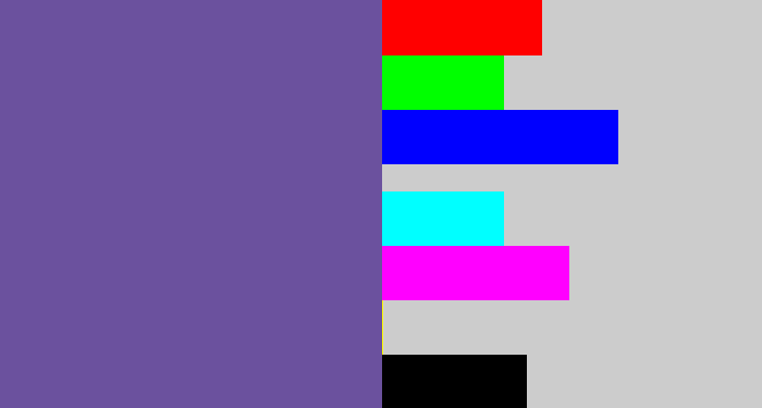Hex color #6b519e - muted purple