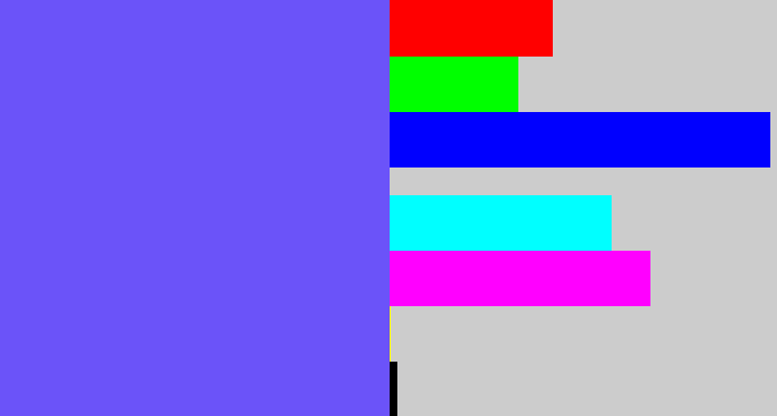 Hex color #6b53f9 - purpleish blue