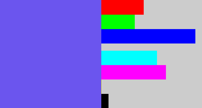 Hex color #6b55ee - purpleish blue