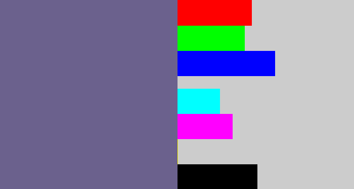 Hex color #6b618d - purplish grey