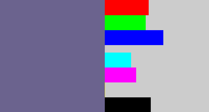 Hex color #6b638e - purplish grey