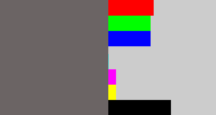 Hex color #6b6464 - slate grey