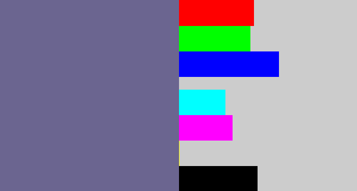 Hex color #6b6590 - purplish grey