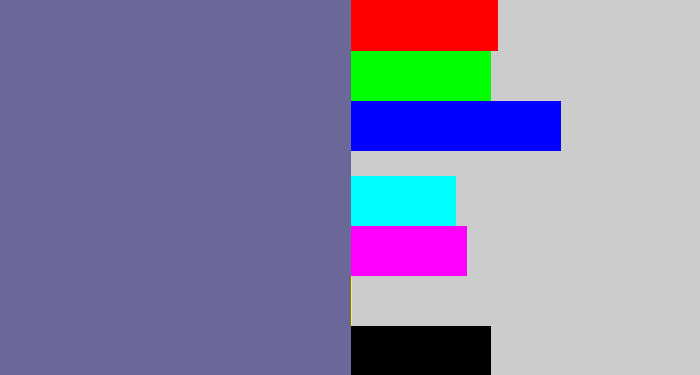 Hex color #6b6799 - grey/blue