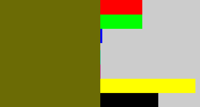 Hex color #6b6b05 - brownish green