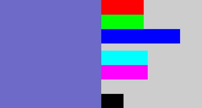 Hex color #6b6bc7 - dark periwinkle