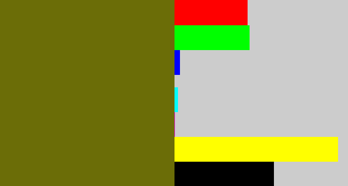 Hex color #6b6d07 - brownish green