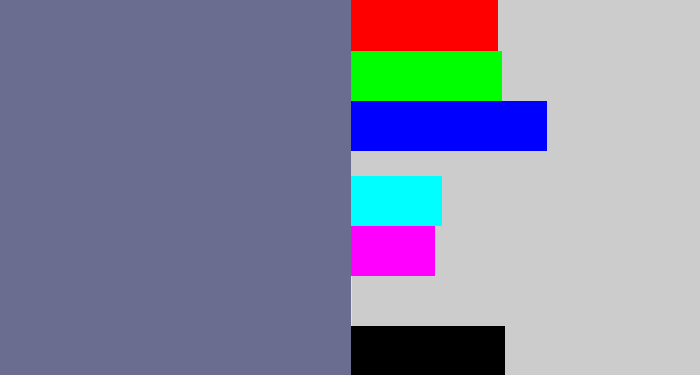 Hex color #6b6d90 - grey/blue