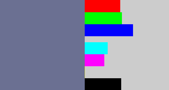 Hex color #6b7092 - grey/blue