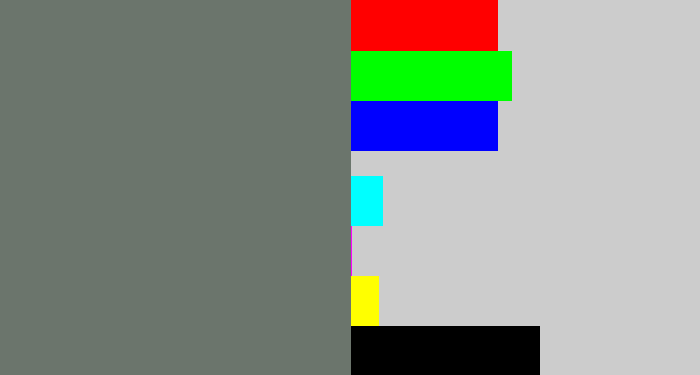 Hex color #6b756c - slate grey