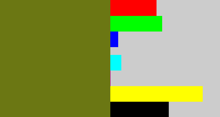 Hex color #6b7713 - murky green
