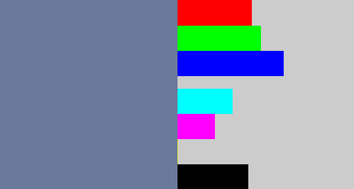 Hex color #6b799a - grey/blue
