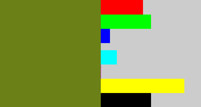 Hex color #6b8016 - murky green