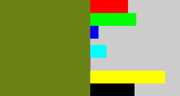 Hex color #6b8216 - murky green