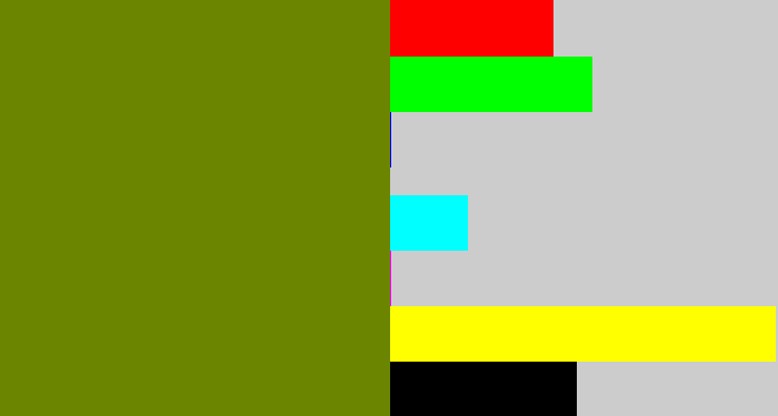 Hex color #6b8501 - swamp green