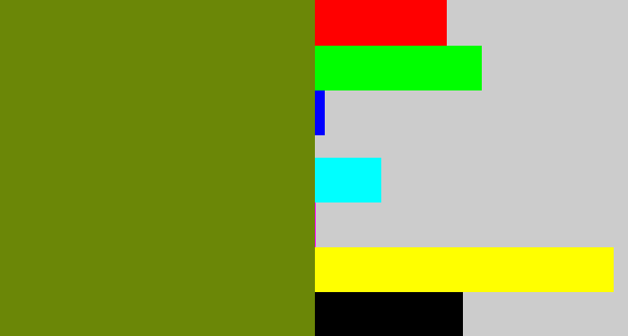 Hex color #6b8707 - swamp green