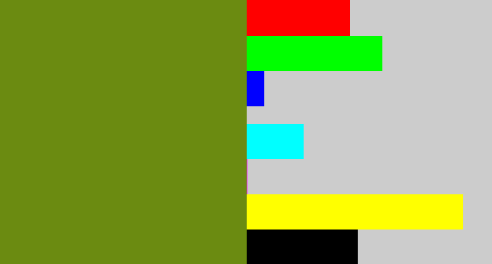 Hex color #6b8b11 - sap green