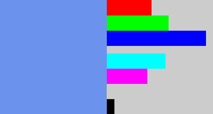 Hex color #6b93ed - soft blue
