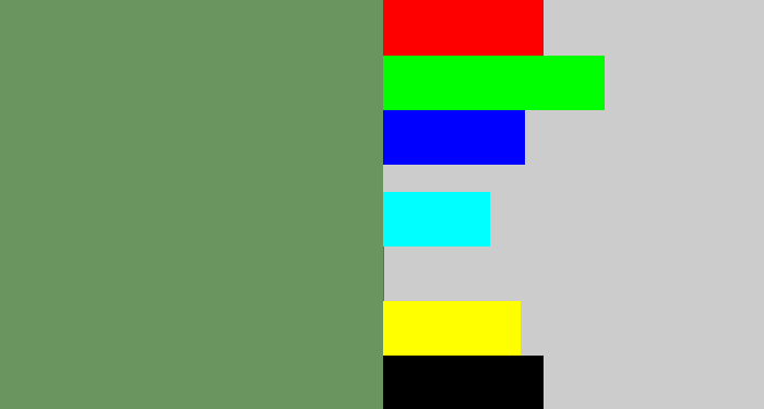 Hex color #6b955f - moss