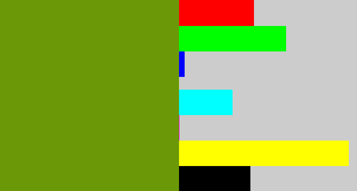 Hex color #6b9807 - dark yellow green