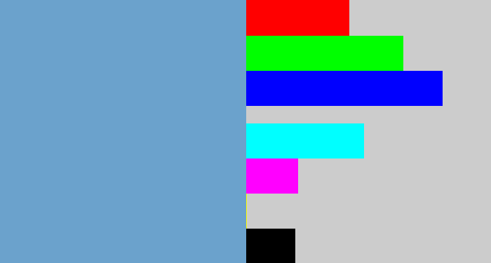 Hex color #6ba2cc - greyblue